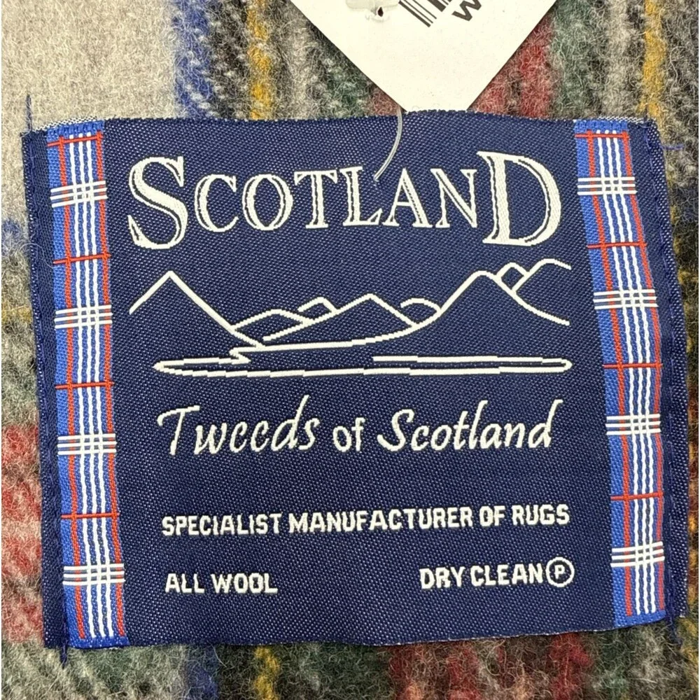 Tweeds of Scotland Wool Stewart Dress Tartan Throw Blanket Fringed 62x72 NEW